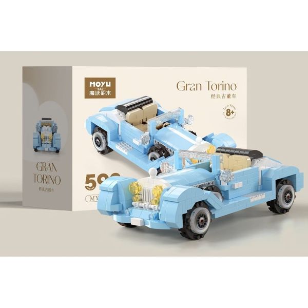 Đồ chơi lắp ráp xe cổ điển Gran Torino Moyu Block – 575/598 chi tiết (màu hồng / màu xanh)