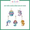 Set móc khóa đính đá DIY mini – Nhiều mẫu hình thú & chủ đề dễ thương