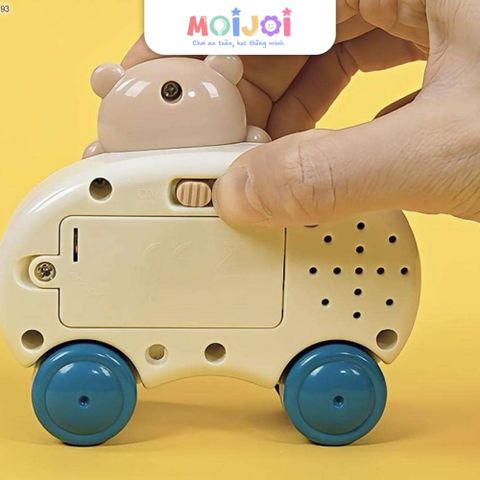 Xe âm nhạc hình gấu cho bé, rèn luyện tai mắt, âm thanh vui nhộn, di chuyển dễ dàng – Moijoi Store