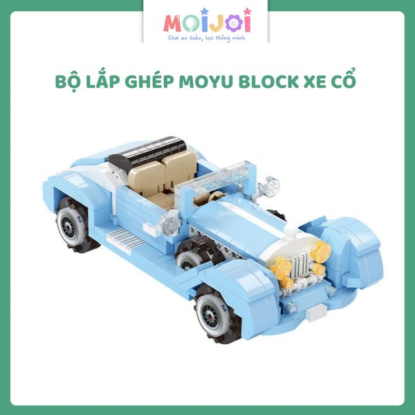 Đồ chơi lắp ráp xe cổ điển Gran Torino Moyu Block – 575/598 chi tiết (màu hồng / màu xanh)