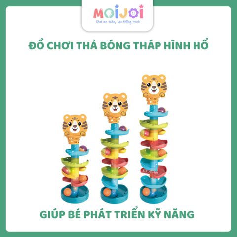Đồ chơi tháp thả bóng hình hổ – Educational Bang & Bingo, 5 quả bóng kèm theo, phát triển kỹ năng vận động