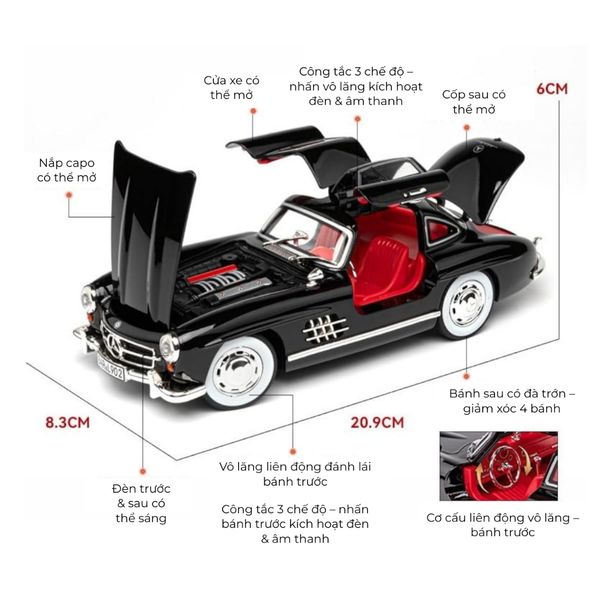 Xe mô hình Mercedes-Benz 300SL – Phong cách vintage sang trọng