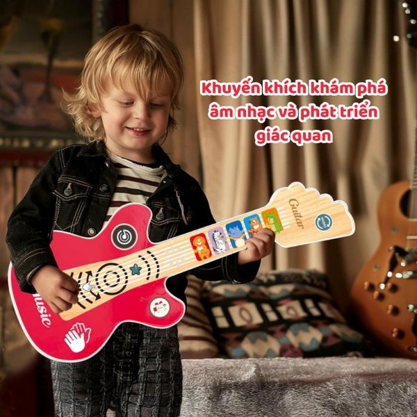 Đồ chơi âm nhạc cho bé 3 tuổi. Đàn Guitar Cảm ứng Funny Sound BabyG (Có Nhạc, Đèn)