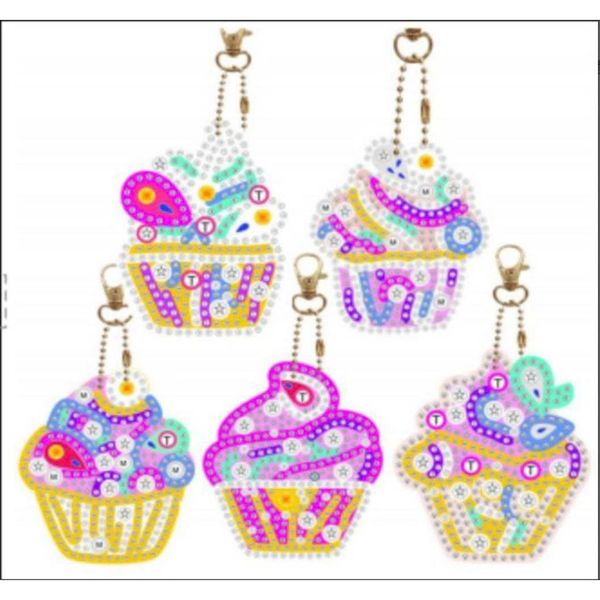 Set móc khóa đính đá DIY mini – Nhiều mẫu hình thú & chủ đề dễ thương