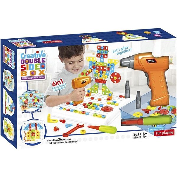 Đồ chơi STEAM Lắp ghép Sáng tạo Kèm Khoan Pin 261 chi tiết Rèn luyện tư duy cho bé 3+