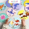 Đồ chơi gỗ Montessori cho bé 3 tuổi. Bộ lắp ghép hình tròn chủ đề động vật giáo dục sớm