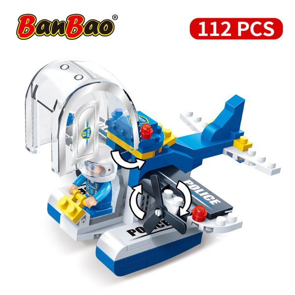 Đồ chơi lắp ráp trực thăng cảnh sát Police Helicopter BanBao 7009 (112 chi tiết)