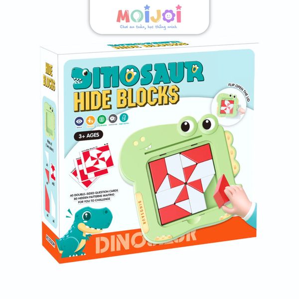 Đồ chơi xếp hình khủng long – bảng hide blocks, trò chơi trí tuệ cho bé
