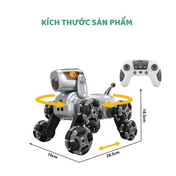 Chó robot điều khiển từ xa – Dog RC thông minh, di chuyển đa hướng, kèm pin sạc