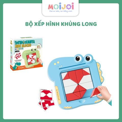 Đồ chơi xếp hình khủng long – bảng hide blocks, trò chơi trí tuệ cho bé