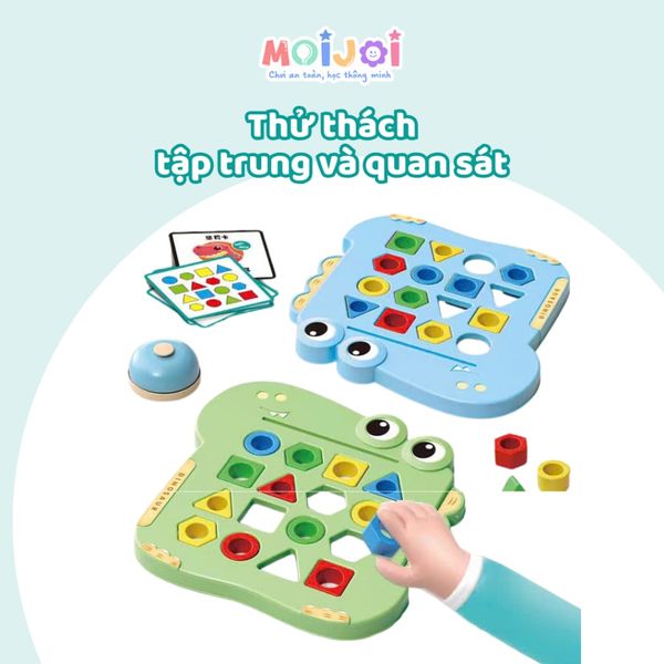 Bảng xếp hình thông minh rèn tư duy – Nhận biết hình khối, màu sắc cho bé