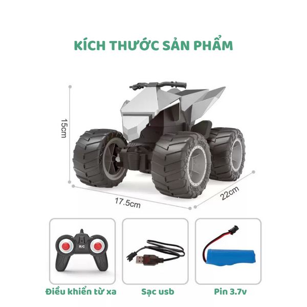 Xe địa hình điều khiển từ xa 4 bánh lớn, đồ chơi điều khiển từ xa thiết kế mới lạ thông minh