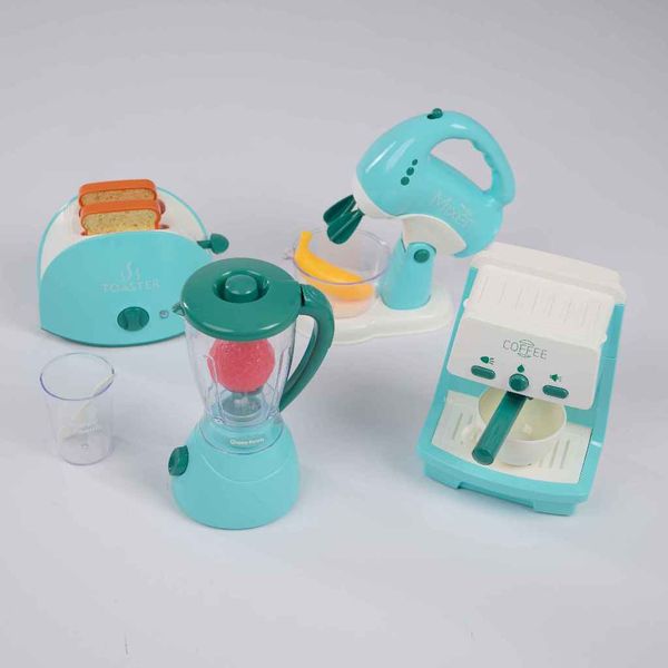 Bộ đồ chơi đồ gia dụng mini cho bé – máy xay sinh tố, máy pha cà phê, máy nướng bánh mì, máy đánh trứng