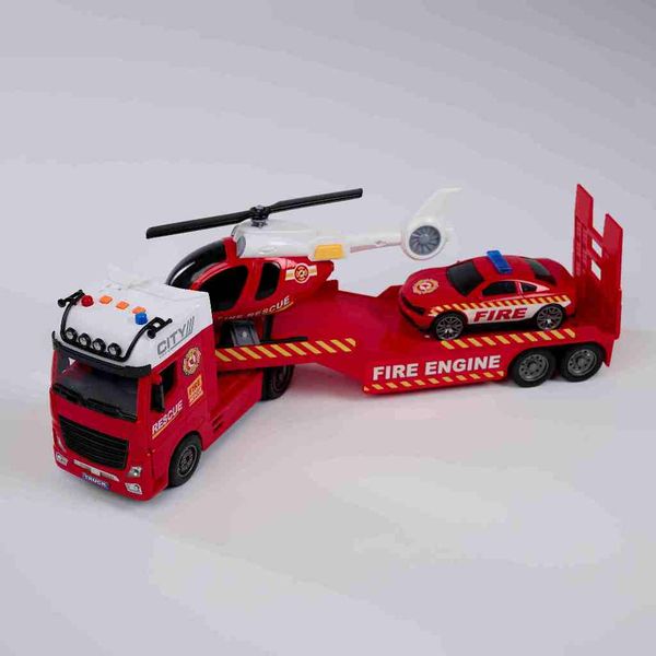 Bộ đồ chơi xe cứu hỏa đa năng kèm máy bay & xe đặc nhiệm phát triển tư duy tình huống giao tiếp không màn hình