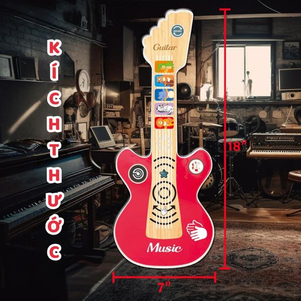 Đồ chơi âm nhạc cho bé 3 tuổi. Đàn Guitar Cảm ứng Funny Sound BabyG (Có Nhạc, Đèn)
