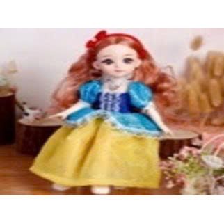 Búp bê công chúa 30cm khớp linh hoạt mặc váy vàng ánh kim sang trọng của Moijoi