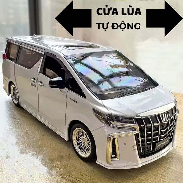 Mô hình ô tô hợp kim Alphard tỉ lệ 1:18 – mở cửa, capo, cốp, chi tiết tinh xảo