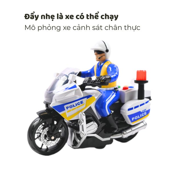Mô hình xe mô tô cảnh sát City Series – xe mô tô tuần tra có đèn & âm thanh