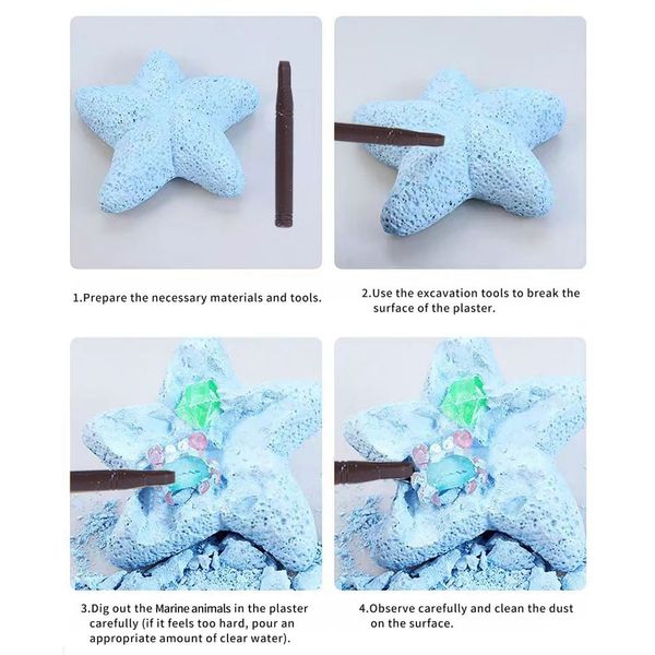 Đồ chơi khai quật sao biển bí ẩn – Kèm dụng cụ đào và sinh vật biển mini