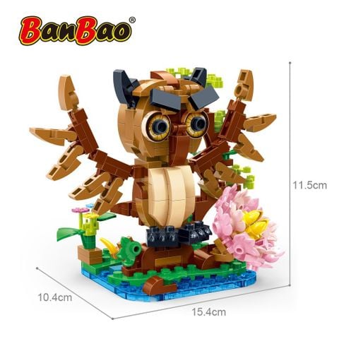BanBao Mô hình Cú Gỗ Lắp Ghép ET611 256 Chi tiết Nhựa ABS An Toàn Phát Triển Tư Duy Cho Bé 4-10 Tuổi