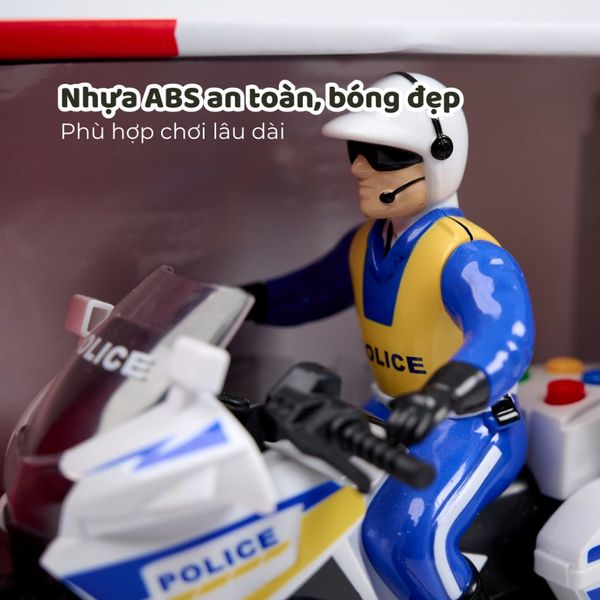 Mô hình xe mô tô cảnh sát City Series – xe mô tô tuần tra có đèn & âm thanh