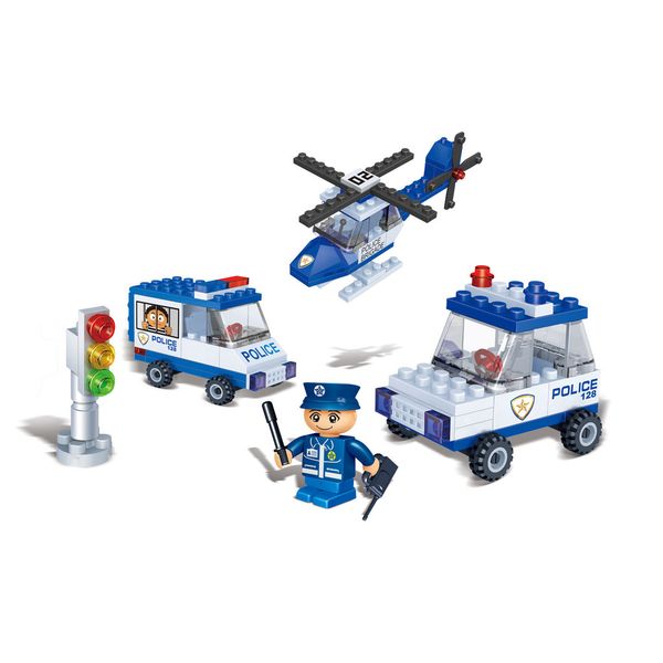 Đồ chơi lắp ráp Xe cảnh sát & Trực thăng Police BanBao 8128 (110 chi tiết)