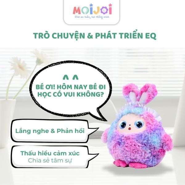Gấu bông AI thông minh siêu mềm người bạn cảm xúc của bé - Đồ chơi thông minh Moijoi