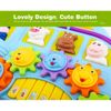 Đồ chơi đàn piano hình xe buýt – Đèn, nhạc, bánh răng xoay, nhận biết con vật cho bé