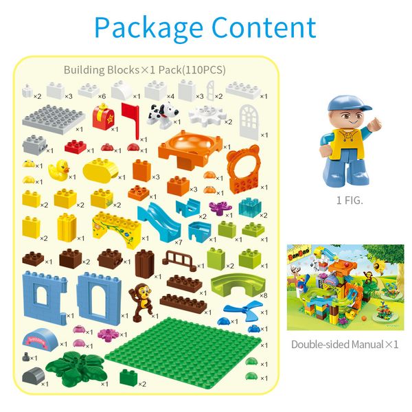 Đồ chơi lắp ráp máng trượt thú rừng BanBao 9725 (110 chi tiết) – bộ xếp hình cho bé 3+ tuổi