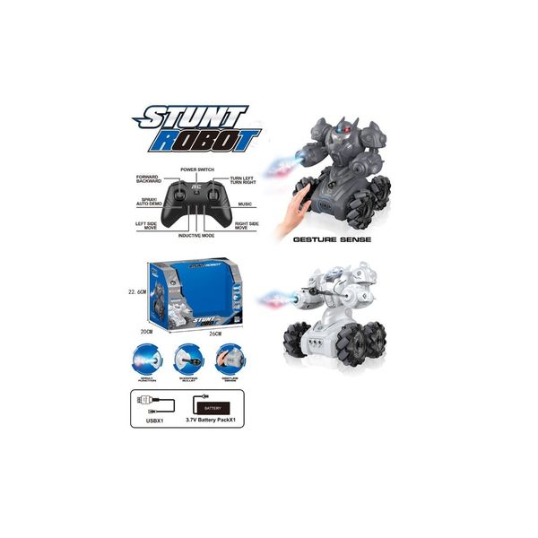 Xe  điều khiển từ xa stunt robot cảm ứng cử chỉ phun khói