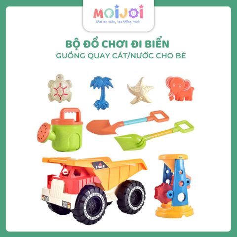 Bộ đồ chơi xe tải xúc cát kèm dụng cụ và khuôn tạo hình – đồ chơi bãi biển cho bé