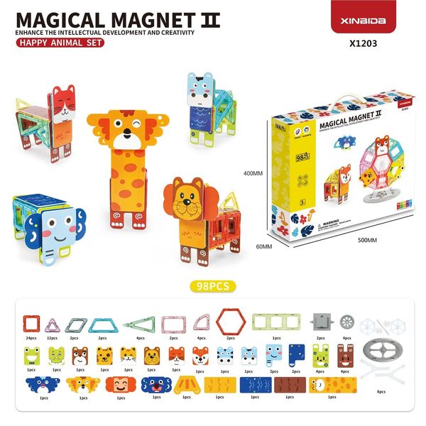Đồ chơi xếp hình nam châm ánh sáng Magical Magnet  – Bộ lắp ghép sáng tạo, đồ chơi giáo dục tre em
