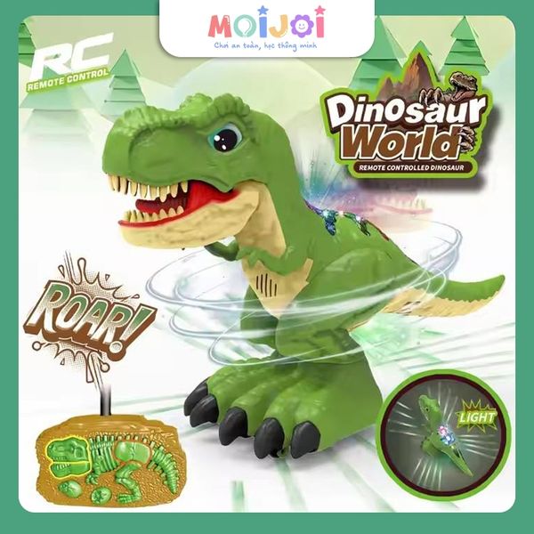 Khủng long điều khiển từ xa RC dinosaur – mô hình T-Rex phát sáng, xoay 360 độ