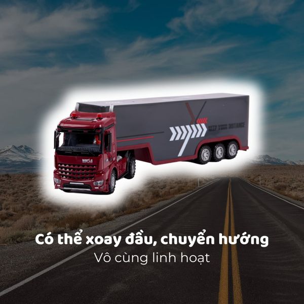 Đồ chơi xe container điều khiển từ xa Transport Truck – Mô hình xe đầu kéo cỡ lớn (55 cm)