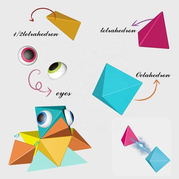 Bộ xếp hình khối nam châm 38 chi tiết - Đồ Chơi Nam Châm Sáng Tạo Cho Bé