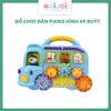 Đồ chơi đàn piano hình xe buýt – Đèn, nhạc, bánh răng xoay, nhận biết con vật cho bé