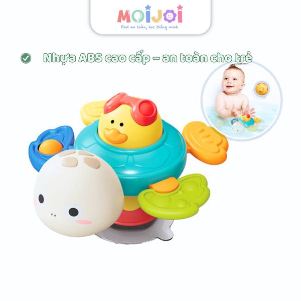 Đồ chơi rùa dễ thương 2 trong 1 cho bé, có âm thanh – Đồ chơi gắn xe đẩy, thả bể bơi, gắn tường