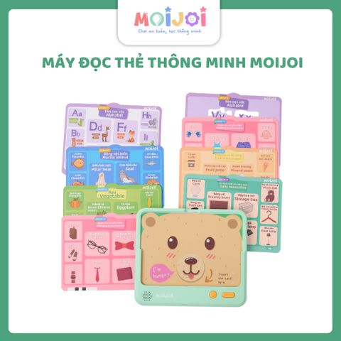 Moijoi Máy Đọc Thẻ Thông Minh Moijoi - Máy Flashcard Song Ngữ Anh Việt Kết Hợp Thẻ Nhiều Chủ Đề, Thiết Bị Học Tập Đa Chủ Đề & Phát Âm Chuẩn Ngôn Ngữ