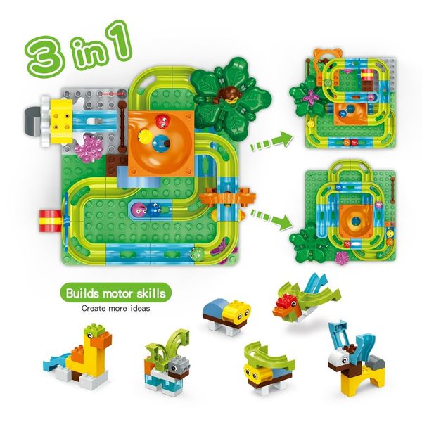 Đồ chơi lắp ráp máng trượt thú rừng BanBao 9725 (110 chi tiết) – bộ xếp hình cho bé 3+ tuổi