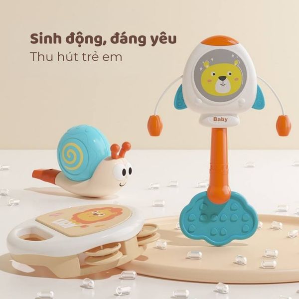 Bổ đồ chơi lục lạc cho bé  – còi, kèn, chuông lắc, trống tay & gặm nướu – dành cho trẻ từ 18 tháng tuổi trở lên