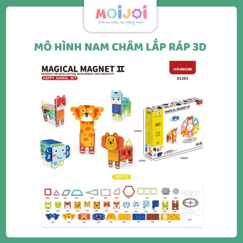 Đồ chơi xếp hình nam châm ánh sáng Magical Magnet  – Bộ lắp ghép sáng tạo, đồ chơi giáo dục tre em