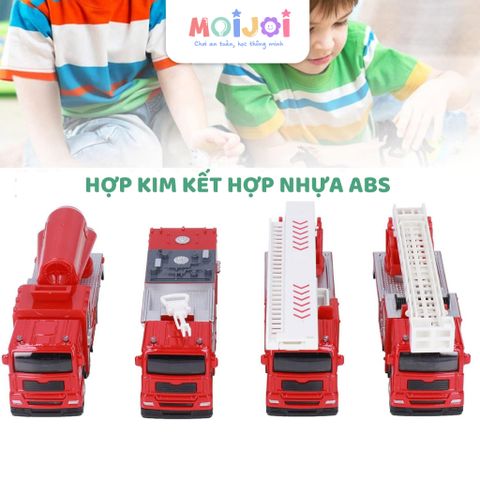 Bộ xe cứu hỏa hợp kim 4 chiếc – mô hình xe cứu hỏa tỉ lệ 1:55