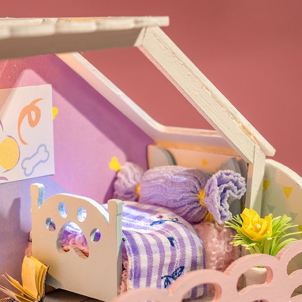 Mô hình DIY Book Nook - Mô hình nhà búp bê ngôi nhà lãng mạn – Mini 2 tầng, thiết kế tinh tế, ánh sáng ấm áp