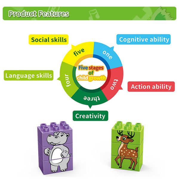 Đồ chơi lắp ráp động vật chủ đề sở thú cho bé BanBao 9003 (15 chi tiết)