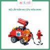 Bộ lắp ráp xe cứu hỏa mini có vòi rồng & nhân vật lính cứu hỏa – đồ chơi lắp ghép cho bé