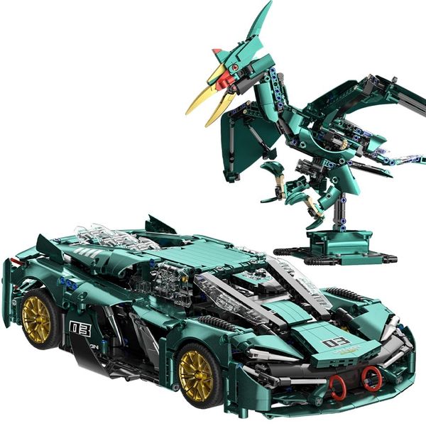 Mô hình lắp ráp xe thể thao tỉ lể 1:14 biến hình Khủng long Pterosaur DG2003 – 1348 chi tiết, bản điều khiển