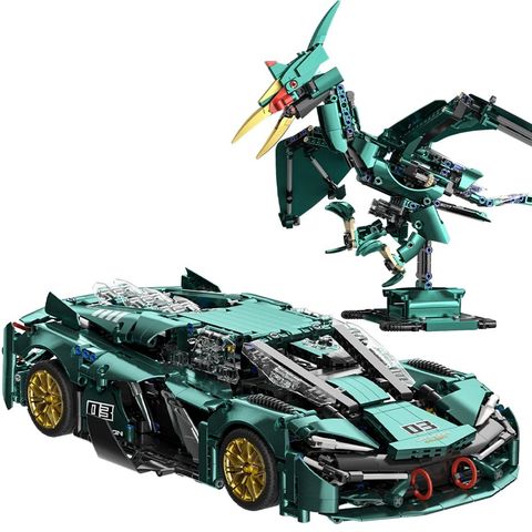 Mô hình lắp ráp xe thể thao tỉ lể 1:14 biến hình Khủng long Pterosaur DG2003 – 1348 chi tiết, bản điều khiển