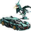 Mô hình lắp ráp xe thể thao tỉ lể 1:14 biến hình Khủng long Pterosaur DG2003 – 1348 chi tiết, bản điều khiển