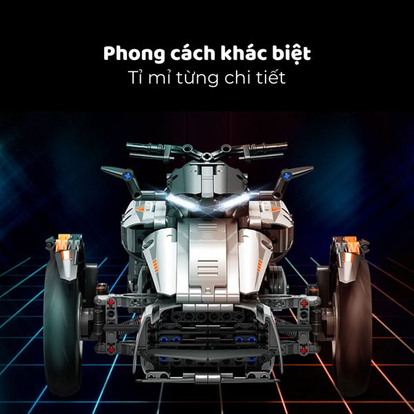 Bộ lắp ráp moto block – mô hình xe motor 3 bánh ( 1228 chi tiết)