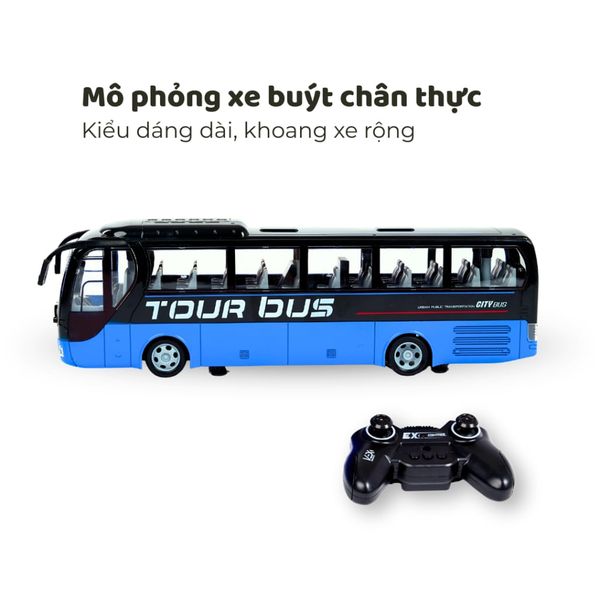 Mô hình xe buýt điều khiển từ xa cỡ lớn tỷ lệ 1:20 – Có đèn, chạy mượt, pin sạc tiện lợi